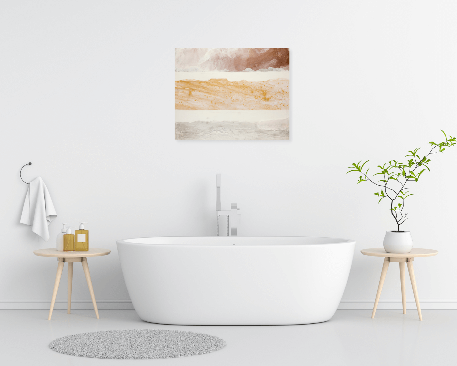 bathroom - interior ideas - wall art painting