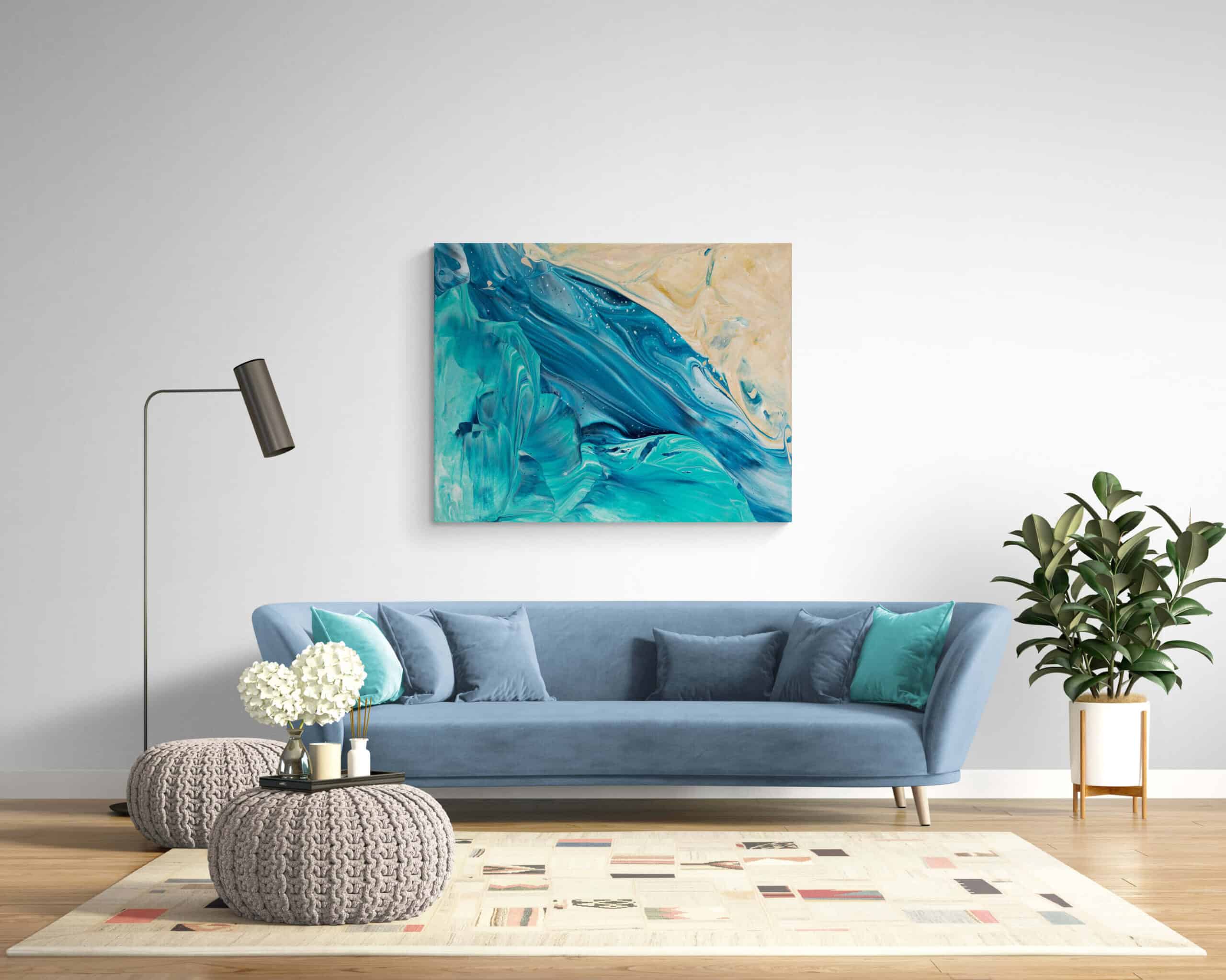 living room - interior ideas - wall art painting